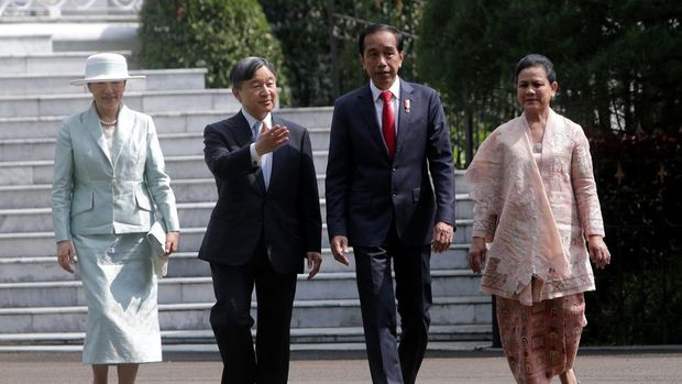 kaisar naruhito, permaisuri masako bersama presiden jokowi dan istri